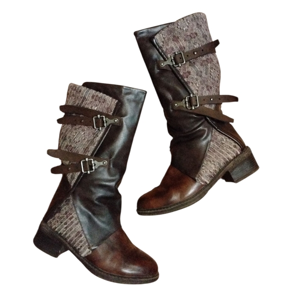 Muk Luks Shoes - Muk Luks Brown Moto Boots Women's Size 10